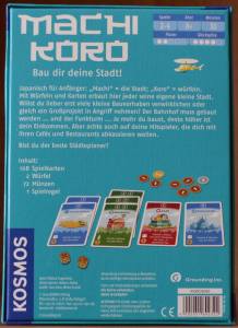 Die Boxrückseite, auf der man auch das Spielmaterial gut sehen kann.